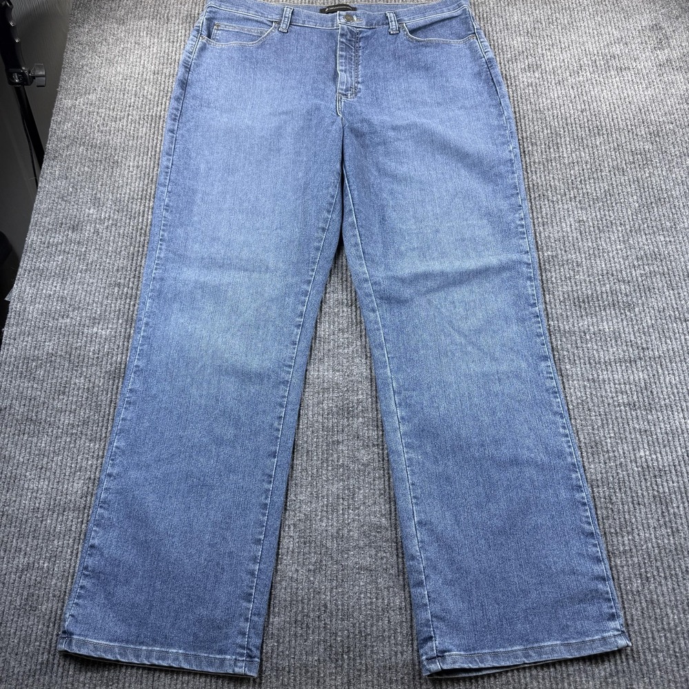 Lee Platinum Label Jeans Womens 16 Medium Blue Straight Leg Stretch Denim 37x31‎